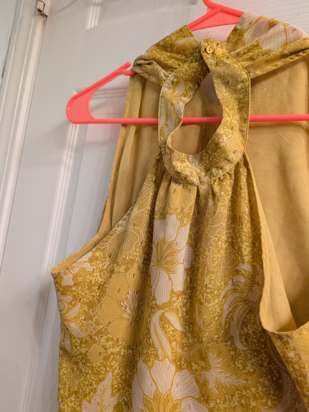 Yellow Floral Halter Top Size Medium
